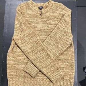 Express Cozy Knit Crewneck Sweater in Tan
